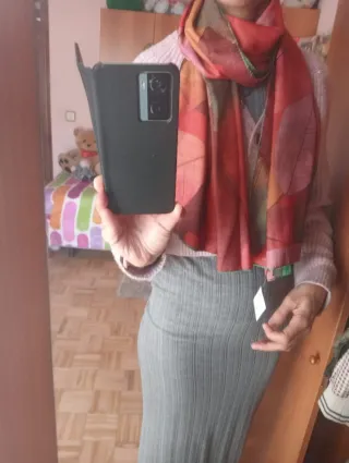 Pañuelo hojas verdes y marrones