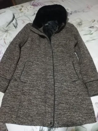 Abrigo El Corte Inglés Marrón y Gris