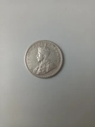 Moneda 1 Rupia India 1915 Plata