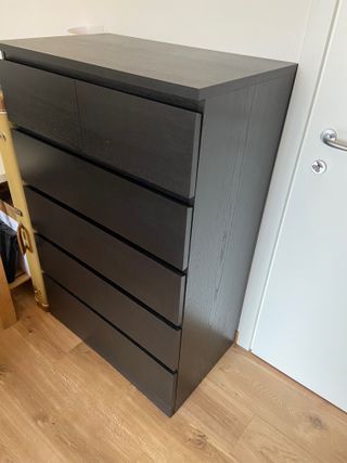 Cassettiera MALM IKEA 6 cassetti nero