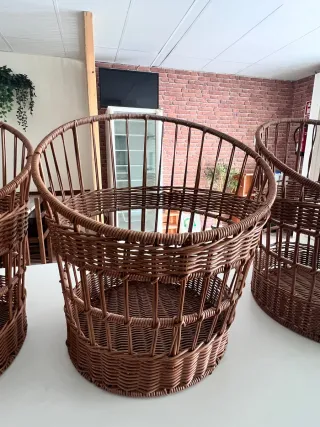 Cesta Mimbre Pan Sintético Marrón