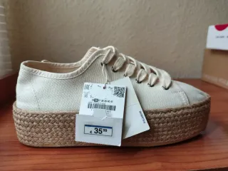 Bambas plataforma yute SADIE SINK beige