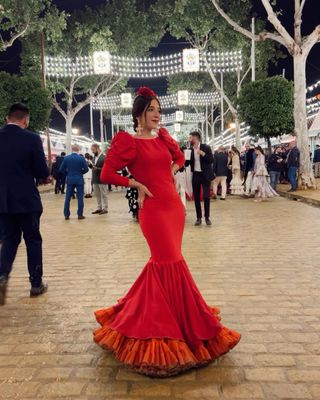 Traje de flamenca rojo
