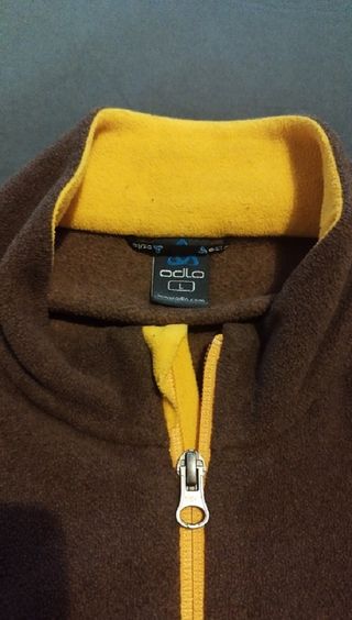 Forro polar Odlo marrón y amarillo