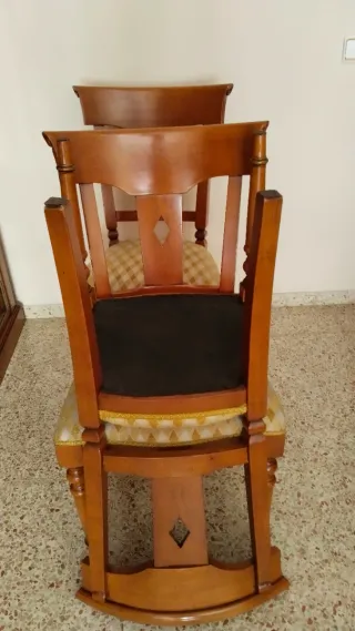 Sillas comedor de madera, estilo rústico urbano.