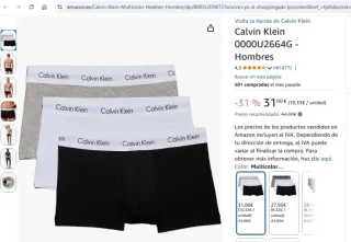 Calvin Klein 3 boxers talla L SIN DESEMBALAR