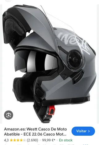 Casco Moto Westt Negro Talla M 57-58cm