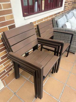 Mesa exterior terraza gratis  y 6 sillas de jardín