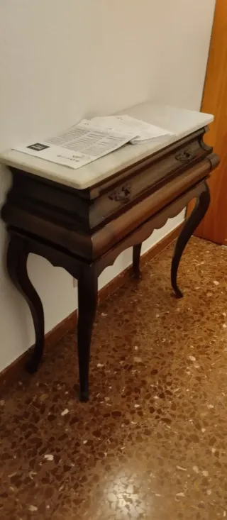 Consola clásica mármol madera