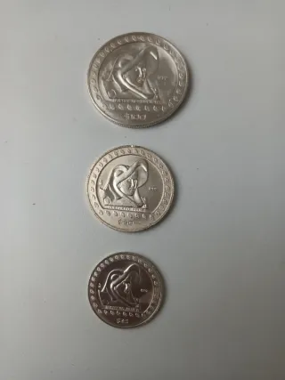 3 Monedas Plata Guerrero Águila