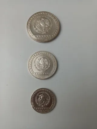 3 Monedas Plata Guerrero Águila