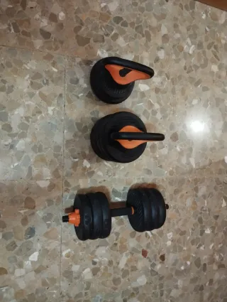 Kettlebell discos arena y mancuerna