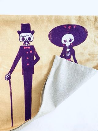 Lote 3 fundas cojín calavera morado