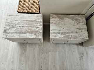 Cómoda y Mesitas Polipiel Blanca