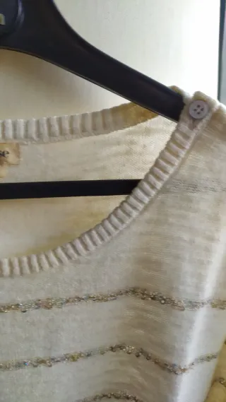 Jersey Yerse rayas doradas. Algodón y lino.