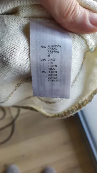 Jersey Yerse rayas doradas. Algodón y lino.