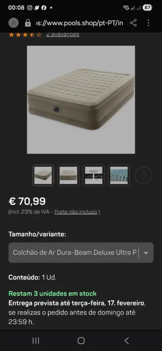 Colchão Insuflável Intex Dura-Beam Deluxe