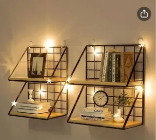 Estanterías pared metálicas y madera sin agujeros