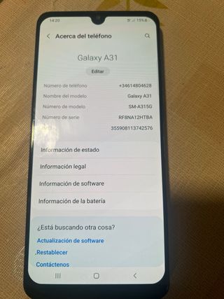Samsung “NO CARGA” A31 libre 128gb