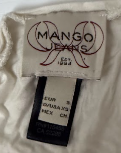 Top Mango Talla S con lentejuelas