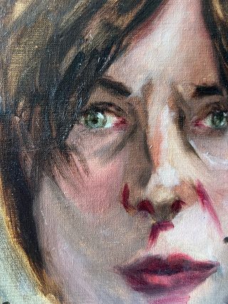 Cuadro al óleo retrato mujer