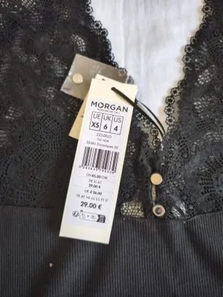 Camiseta Morgan encaje negro Talla XS