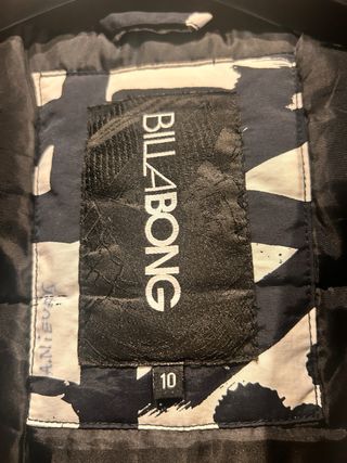 Anorak esquí Billa Bong negro y blanco talla 10