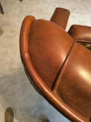 Sillón Vintage Piel y Tela