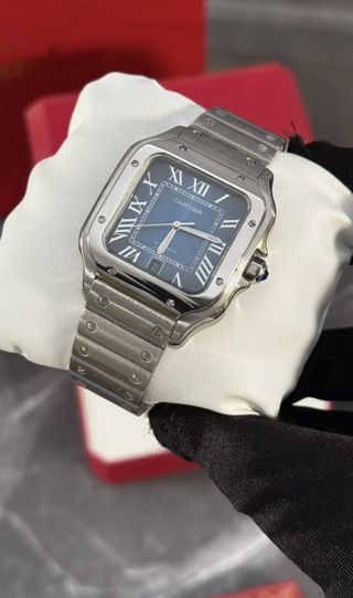 Reloj Cartier Santos Acero Azul