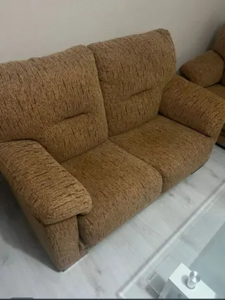 Sofá de tela marrón 2 plazas