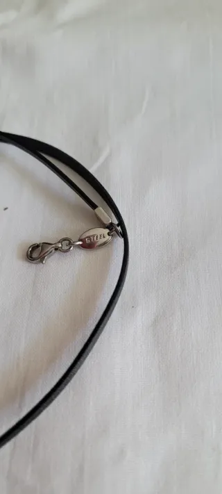 Colgante Acero Mujer Negro y Plateado