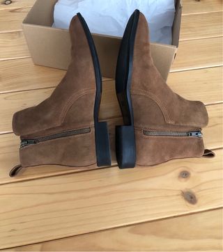 Botines de piel marrón T.43