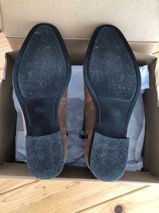 Botines de piel marrón T.43