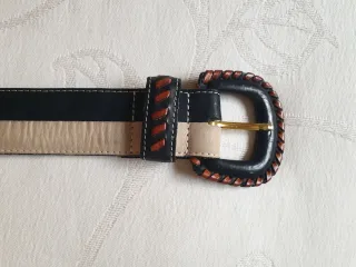 Cinturón de piel mujer con diseño patchwork