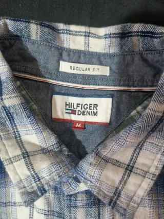 Camicia Tommy Hilfiger a quadri blu e bianca