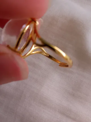 Anillo cuarzo cristal plata baño