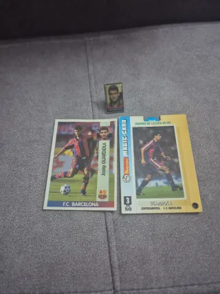 Cromos y pin Josep Guardiola F.C. Barcelona