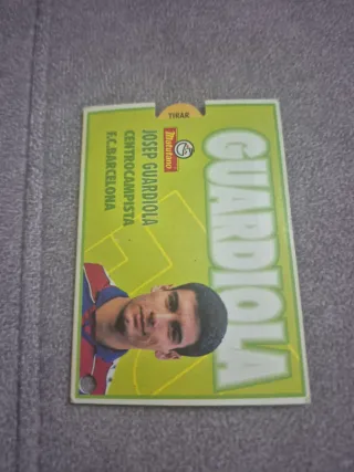 Cromos y pin Josep Guardiola F.C. Barcelona