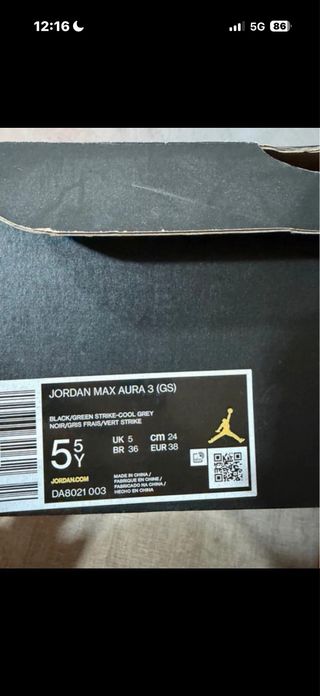 Jordan Max Aura 3 Negro y Verde