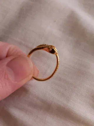 Anillo Serpiente de plata con baño de oro