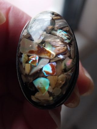 Anello Vintage Frammenti Conchiglia Multicolor