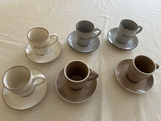 Juego 6 Tazas Café Espresso Cerámica