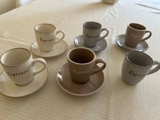 Juego 6 Tazas Café Espresso Cerámica
