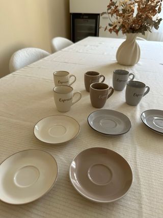 Juego 6 Tazas Café Espresso Cerámica