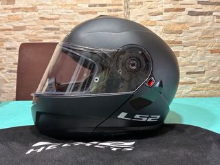 Casco Moto Modular LS2 Negro