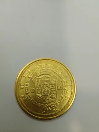 Moneda 320 Reales Fernando VII 1823 Baño Oro 24k