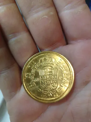 Moneda 320 Reales Fernando VII 1823 Baño Oro 24k