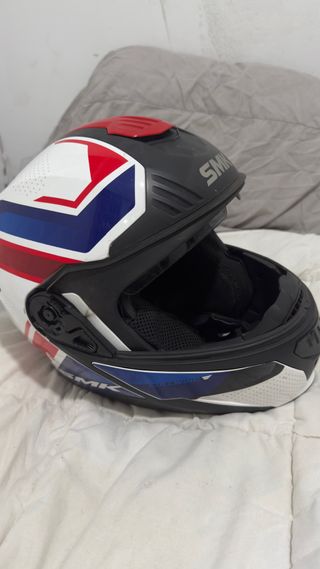 Casco SMK Azul, Rojo y Blanco