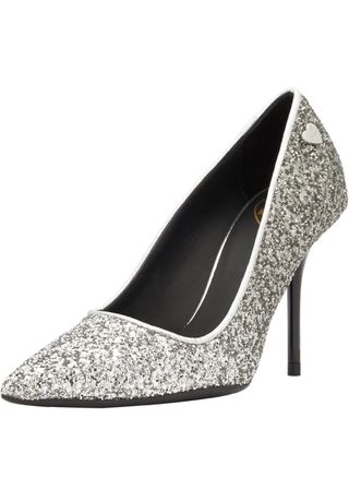 Love Moschino Sapatos Salto Alto Glitter Prata