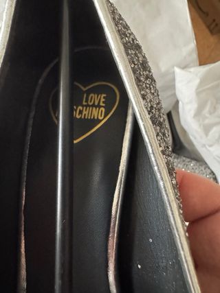 Love Moschino Sapatos Salto Alto Glitter Prata